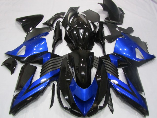 Preto Azul Carenagem Moto Kawasaki ZX14R ZZR 1400 06-11 Preto Azul Carenagem Moto Kawasaki ZX14R ZZR 1400 06-11