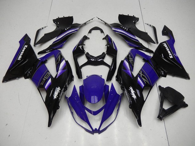 Preto Azul Carenagem Moto Kawasaki ZX6R 13-18 Preto Azul Carenagem Moto Kawasaki ZX6R 13-18