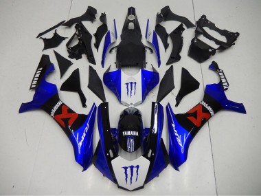Preto Azul Carenagem Moto Yamaha R1 15-19