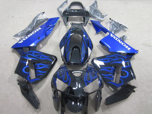 Preto Azul Chama Carenagem Moto Honda CBR 600RR 05-06 Preto Azul Chama Carenagem Moto Honda CBR 600RR 05-06