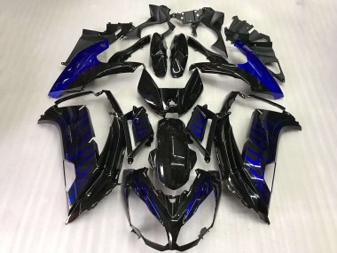 Preto Azul Chama Carenagem Moto Kawasaki EX650 12-16