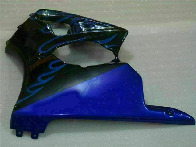 Preto & Azul Chama Carenagem Moto Kawasaki ZX6R 00-02 Preto & Azul Chama Carenagem Moto Kawasaki ZX6R 00-02