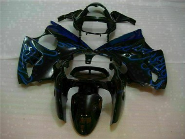 Preto & Azul Chama Carenagem Moto Kawasaki ZX6R 00-02