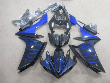 Preto Azul Chama Carenagem Moto Yamaha R1 07-08