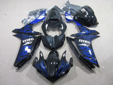 Preto & Azul Chama Carenagem Moto Yamaha R1 07-08