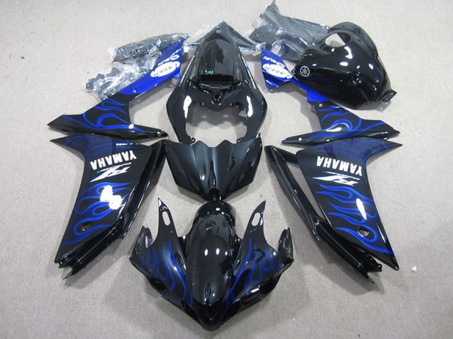 Preto & Azul Chama Carenagem Moto Yamaha R1 07-08 Preto & Azul Chama Carenagem Moto Yamaha R1 07-08