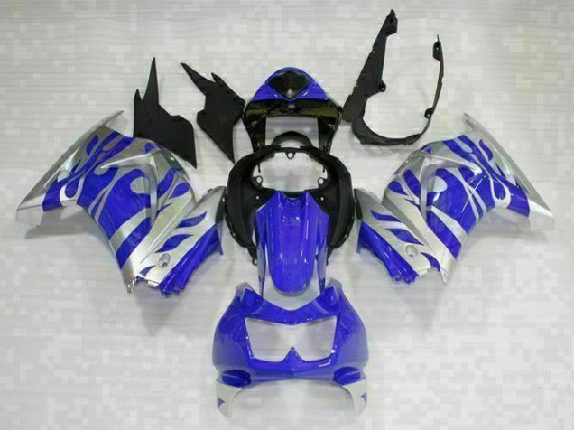 Preto Azul Kit Carenagem Moto Kawasaki EX250 08-12 Preto Azul Kit Carenagem Moto Kawasaki EX250 08-12