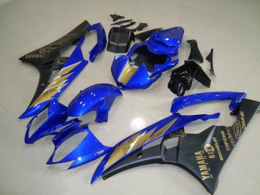 Preto Azul & Ouro Adesivo Kits Carenagem Moto Yamaha R6 06-07