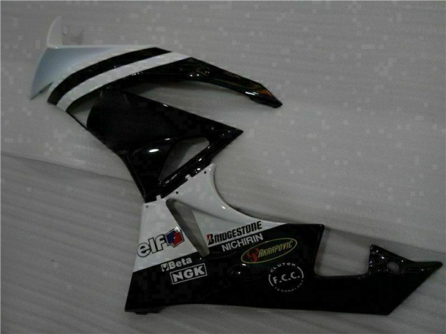 Preto Branco 3M Touch4 Injeção Kit Carenagem Moto Kawasaki ZX6R 09-12 Preto Branco 3M Touch4 Injeção Kit Carenagem Moto Kawasaki ZX6R 09-12