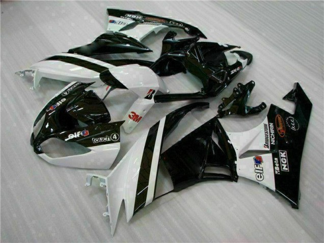 Preto Branco 3M Touch4 Injeção Kits Carenagem Moto Kawasaki ZX6R 09-12 Preto Branco 3M Touch4 Injeção Kits Carenagem Moto Kawasaki ZX6R 09-12