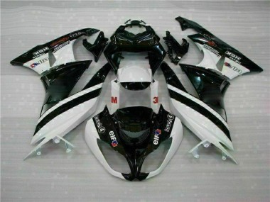 Preto Branco 3M Touch4 Injeção Kits Carenagem Moto Kawasaki ZX6R 09-12