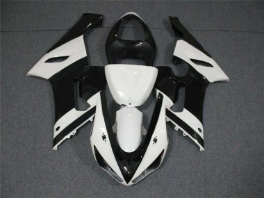 Preto Branco Abs Moto Plástico Kawasaki ZX6R 05-06