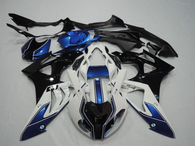 Preto Branco Azul Carenagem Moto BMW S1000RR 09-14 Preto Branco Azul Carenagem Moto BMW S1000RR 09-14