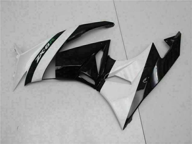 Preto Branco Carenagem Moto Kawasaki ZX6R 09-12 Preto Branco Carenagem Moto Kawasaki ZX6R 09-12