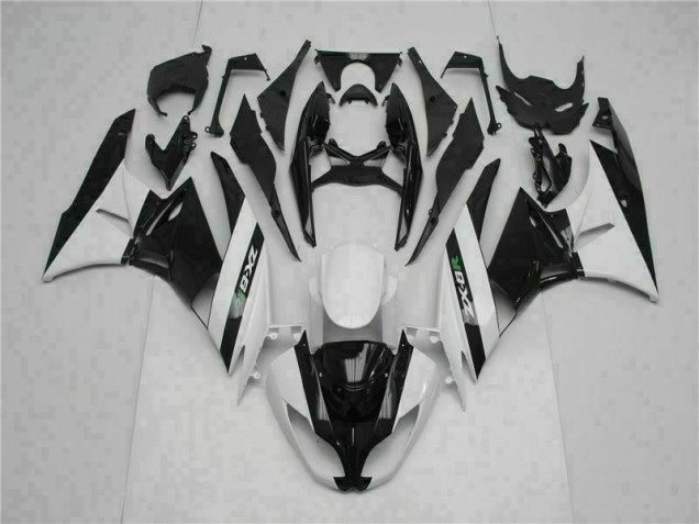 Preto Branco Carenagem Moto Kawasaki ZX6R 09-12 Preto Branco Carenagem Moto Kawasaki ZX6R 09-12
