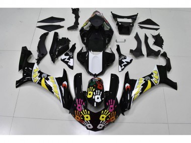 Preto Branco Carenagem Moto Yamaha R1 15-19