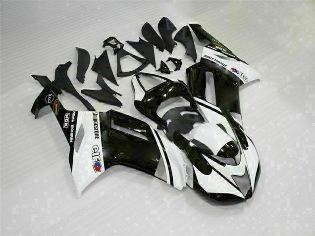 Preto Branco Carroçaria Moto Kawasaki ZX6R 07-08 Preto Branco Carroçaria Moto Kawasaki ZX6R 07-08