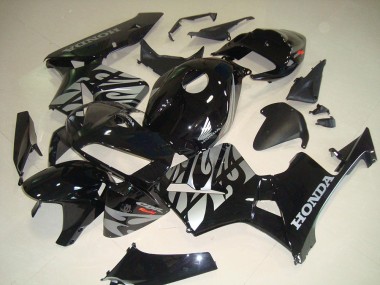 Preto Branco Chama Carenagem Moto Honda CBR 600RR 05-06