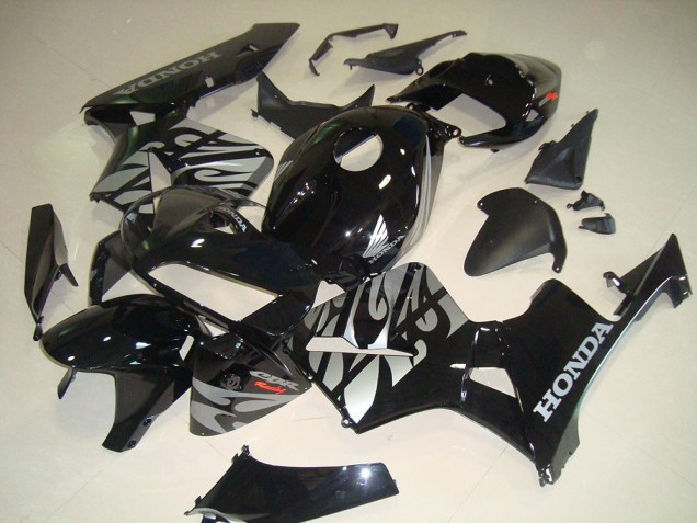 Preto Branco Chama Carenagem Moto Honda CBR 600RR 05-06 Preto Branco Chama Carenagem Moto Honda CBR 600RR 05-06