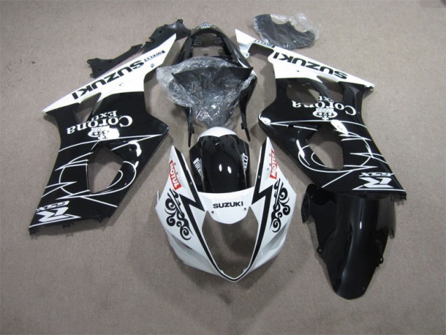 Preto Branco Corona Extra Motul Carenagem Moto Suzuki GSXR 1000 K3 03-04 Preto Branco Corona Extra Motul Carenagem Moto Suzuki GSXR 1000 K3 03-04