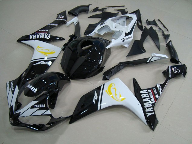 Preto Branco Dolphin Carenagem Moto Yamaha R1 07-08