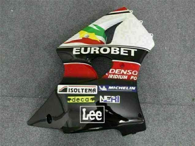 Preto Branco Eurobet Carenagem Moto Kawasaki ZX6R 00-02