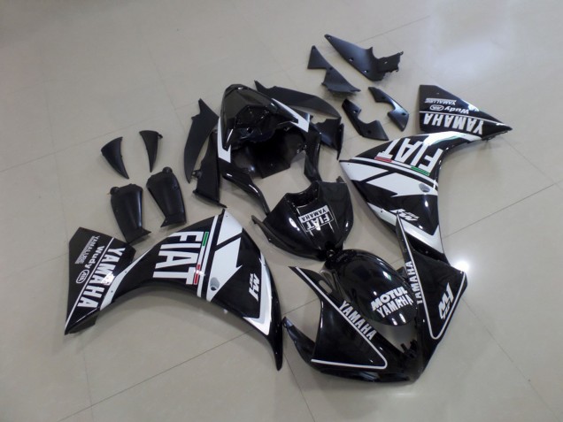 Preto Branco Fiat Moto Plástico Yamaha R1 09-11