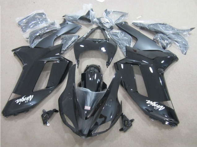 Preto Branco Kit Completo Carenagem Moto Kawasaki ZX6R 07-08 Preto Branco Kit Completo Carenagem Moto Kawasaki ZX6R 07-08