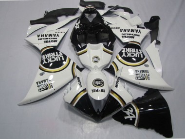 Preto Branco Lucky Strike Carenagem Moto Yamaha R1 09-11