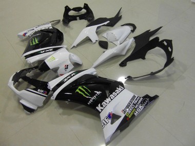 Preto Branco Monster Abs Kits Carenagem Moto Kawasaki ZX 250R 08-12
