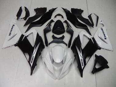 Preto Branco Moto Plástico Kawasaki ZX6R 13-18