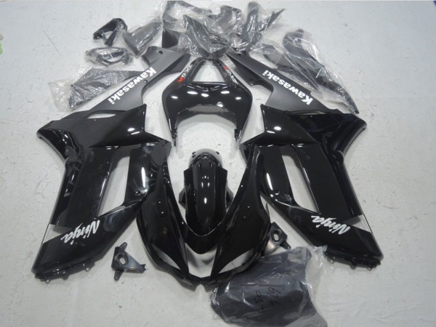 Preto Branco Ninja Carenagem Moto Kawasaki ZX6R 07-08 Preto Branco Ninja Carenagem Moto Kawasaki ZX6R 07-08