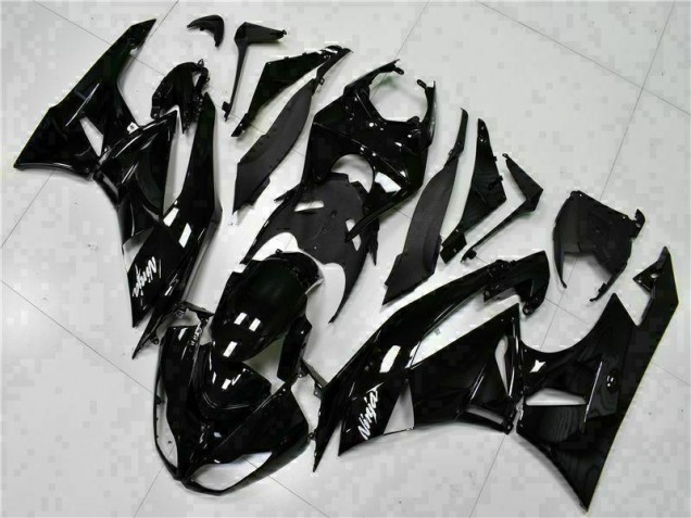 Preto Branco Ninja Carenagem Moto Kawasaki ZX6R 09-12 Preto Branco Ninja Carenagem Moto Kawasaki ZX6R 09-12