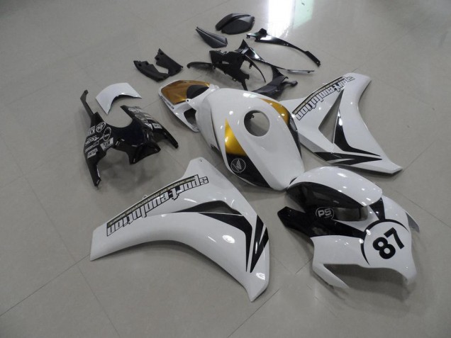 Preto & Branco & Ouro Carenagem Moto Honda CBR 1000RR 08-11