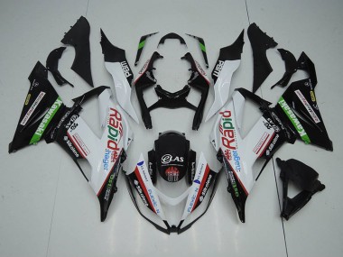 Preto Branco Rapid Hager Carenagem Moto Kawasaki ZX6R 13-18