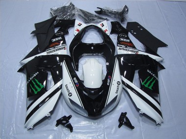 Preto Branco Touch4 Monster Carenagem Moto Kawasaki ZX10R 06-07