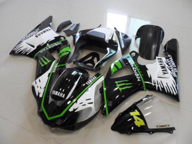Preto Branco Verde Monster Kits Carenagem Moto Yamaha R1 00-01