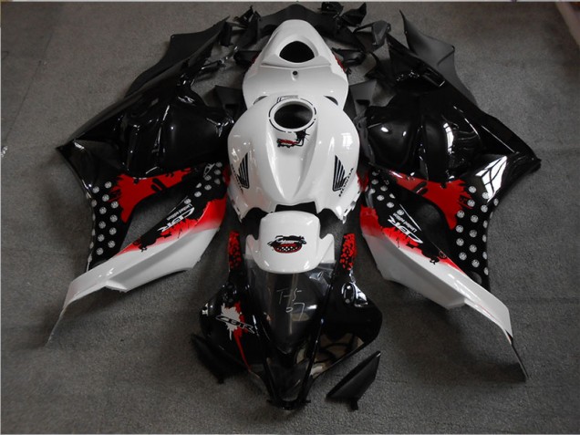 Preto Branco Vermelho Carenagem Moto Honda CBR 600RR 09-12 Preto Branco Vermelho Carenagem Moto Honda CBR 600RR 09-12