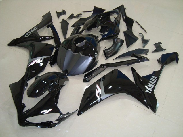 Preto Brilhante Branco Carenagem Moto Yamaha R1 07-08 Preto Brilhante Branco Carenagem Moto Yamaha R1 07-08