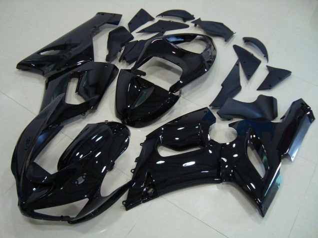 Preto Brilhante Kits Carenagem Moto Kawasaki ZX6R 05-06 Preto Brilhante Kits Carenagem Moto Kawasaki ZX6R 05-06