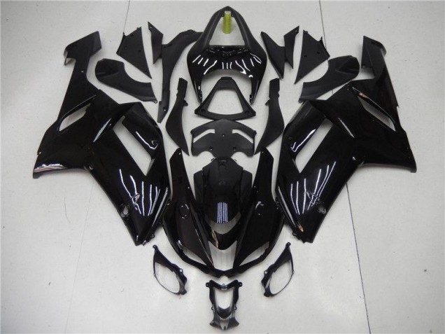 Preto Brilhante Kits Carenagem Moto Kawasaki ZX6R 07-08