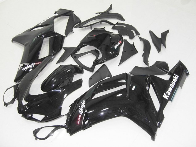 Preto Brilhante Kits Completo Carenagem Moto Kawasaki ZX6R 07-08