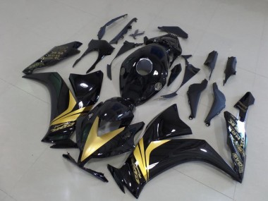 Preto Brilhante Ouro Adesivo Carenagem Moto Honda CBR 1000RR 12-16
