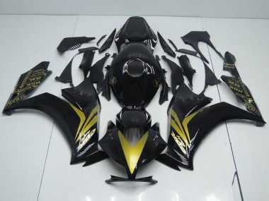 Preto Brilhante & Ouro Carenagem Moto Honda CBR 1000RR 12-16