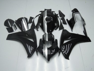 Preto Brilhante & Prata Listra Carenagem Moto Honda CBR 1000RR 08-11