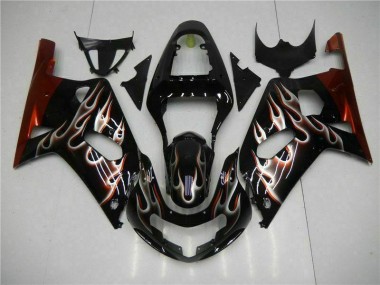 Preto Carroçaria Moto Suzuki GSXR 600 / 750 K1 K2 K3 01-03
