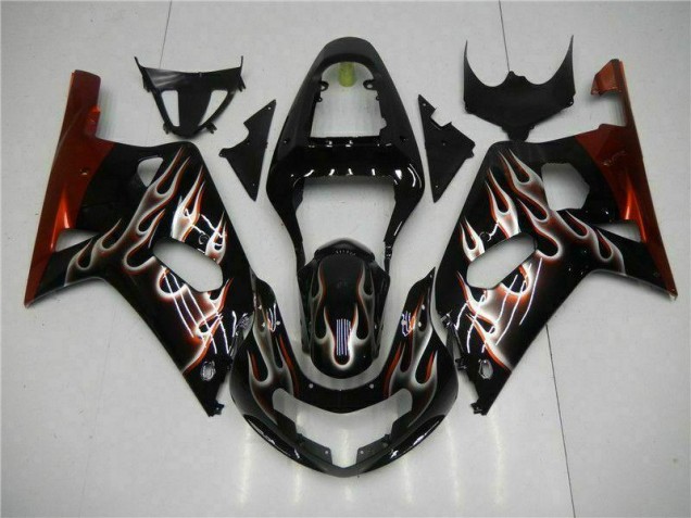 Preto Carroçaria Moto Suzuki GSXR 600 / 750 K1 K2 K3 01-03