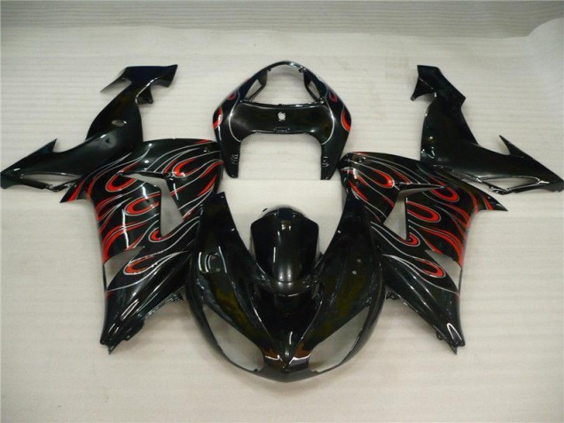 Preto Cinzento Vermelho Carenagem Moto Kawasaki ZX10R 08-10 Preto Cinzento Vermelho Carenagem Moto Kawasaki ZX10R 08-10