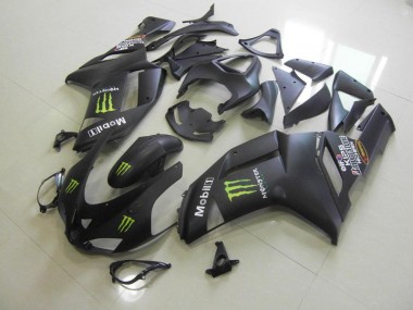 Preto Fosco Monster Carenagem Moto Kawasaki ZX6R 07-08