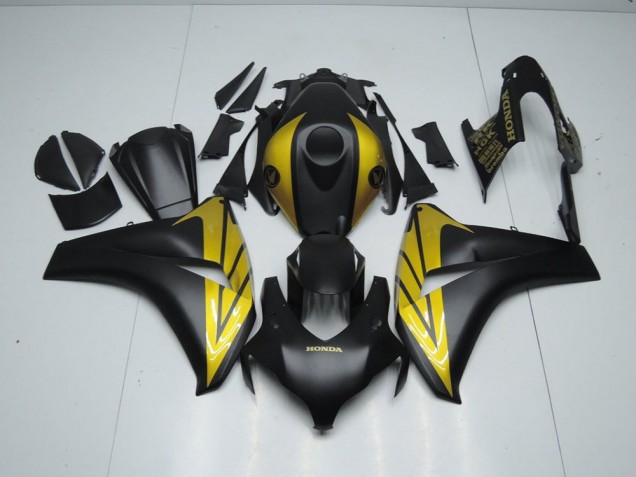 Preto Fosco & Ouro Carenagem Moto Honda CBR 1000RR 08-11 Preto Fosco & Ouro Carenagem Moto Honda CBR 1000RR 08-11